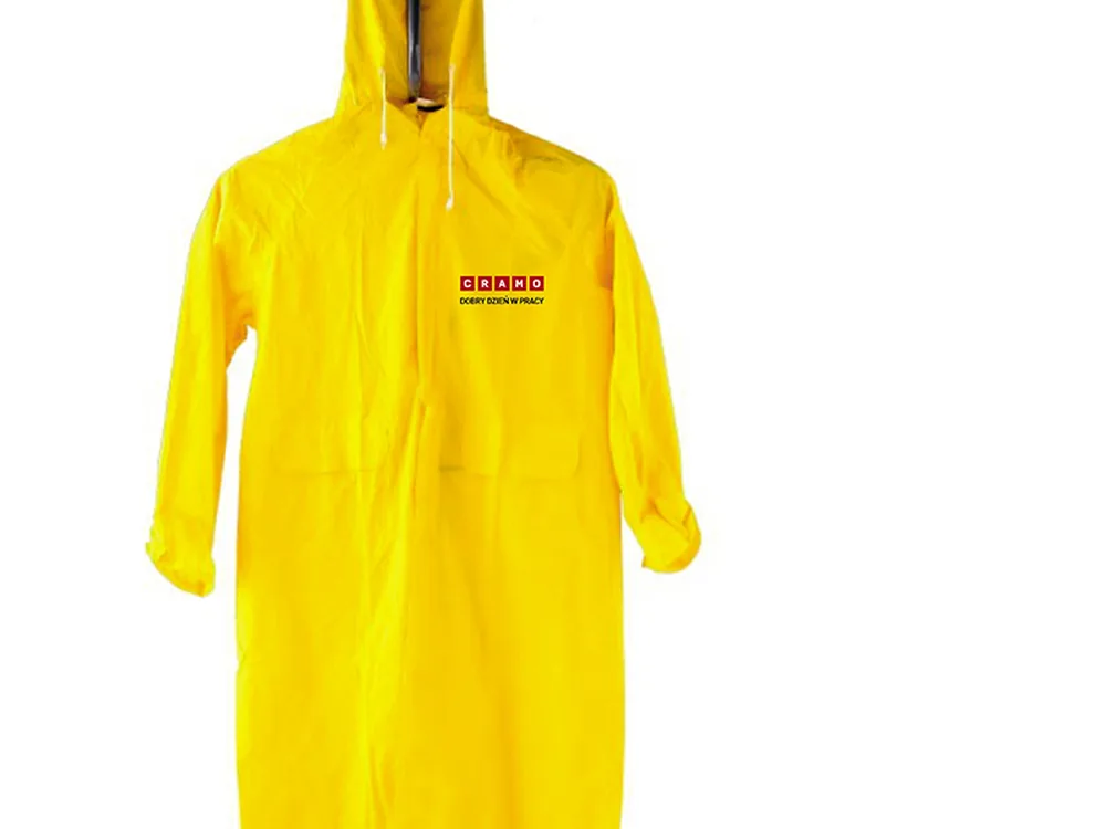 Żółta kurtka przeciwdeszczowa z logo CRAMO