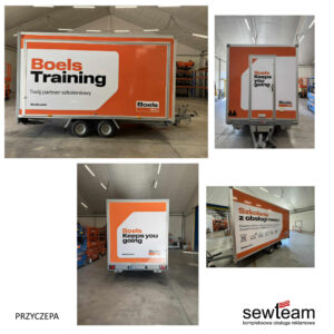 Oklejona przyczepa szkoleniowa Boels Training